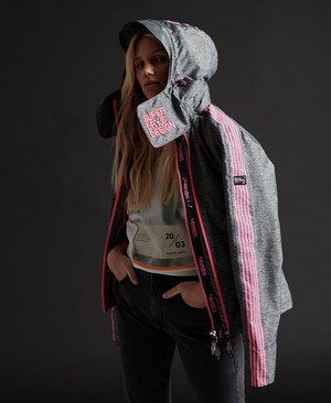 Superdry Limited Edition Hit Hood SD-Windcheater Női Kabát Sötét Szürke/Rózsaszín | JEGDQ4230